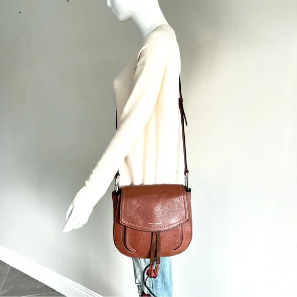 ♦️SOLD♦️MARC JACOBS Maverick Pebble Leather Flap w Suede Ties Saddle Shoulder - Picture 5 of 16